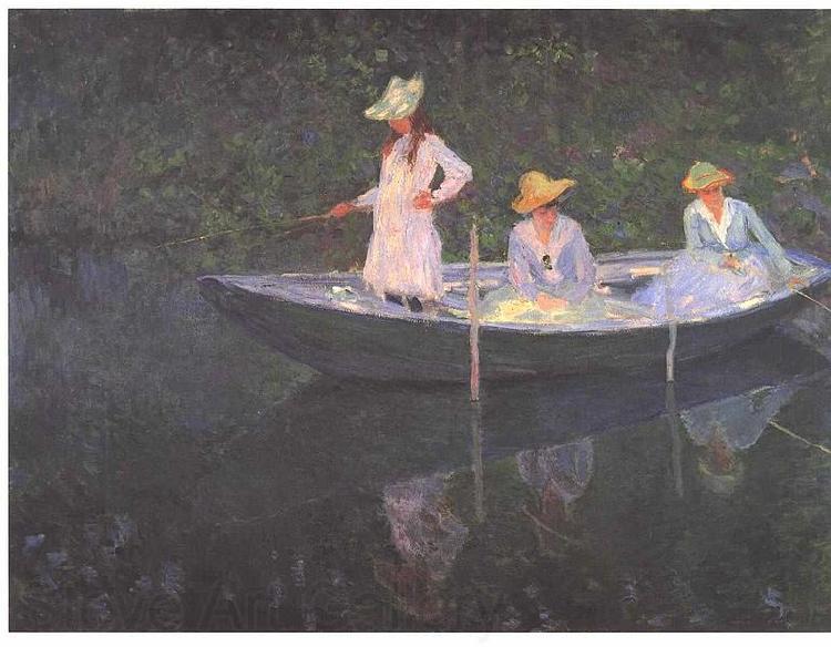 Claude Monet En Norvegienne. La barque a Giverny